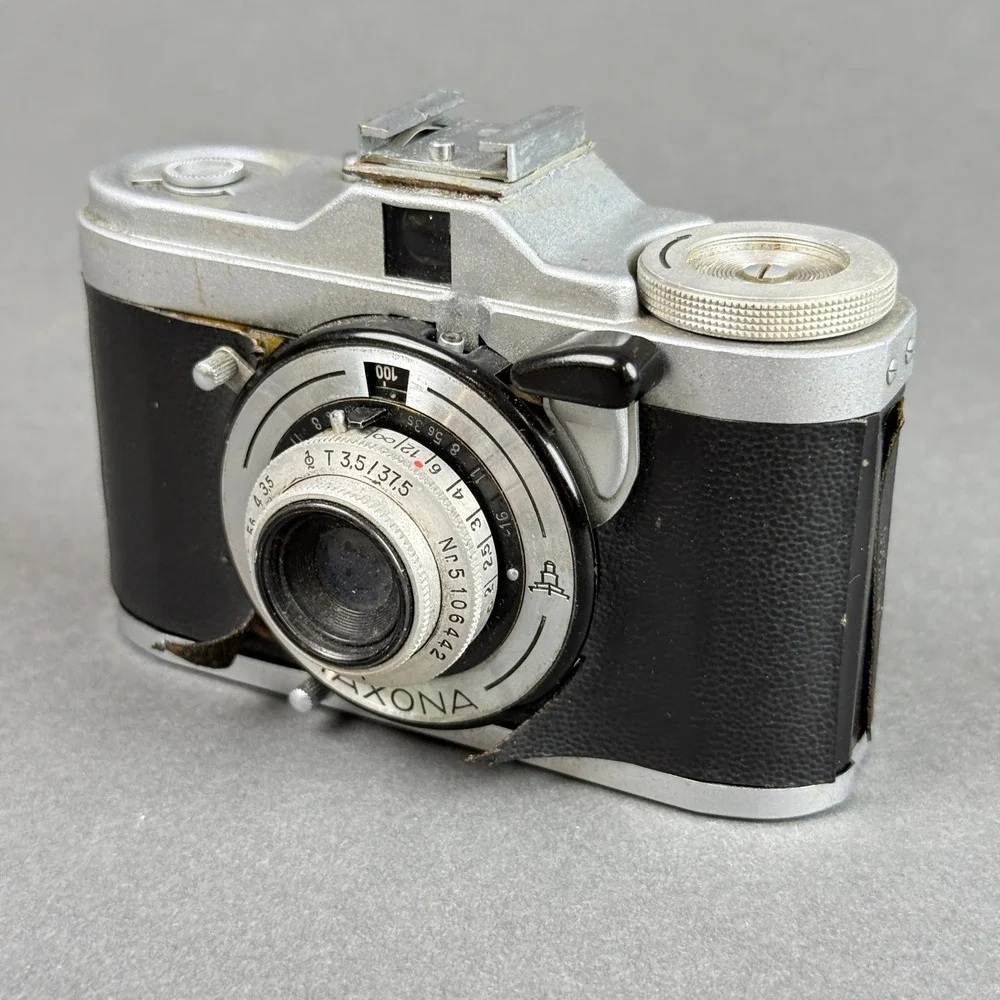 Zeiss Ikon Taxona 35mm Camera Carl Zeiss Jena 37.5mm f3.5 Silver Black Fair